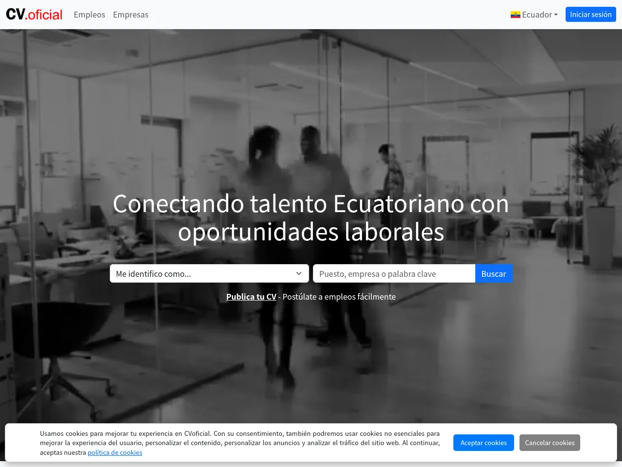 CVoficial Ecuador screenshot CVoficial Ecuador website screenshot