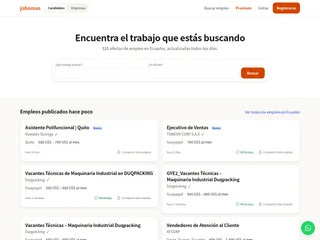Jobomas Ecuador platform preview Jobomas Ecuador platform preview