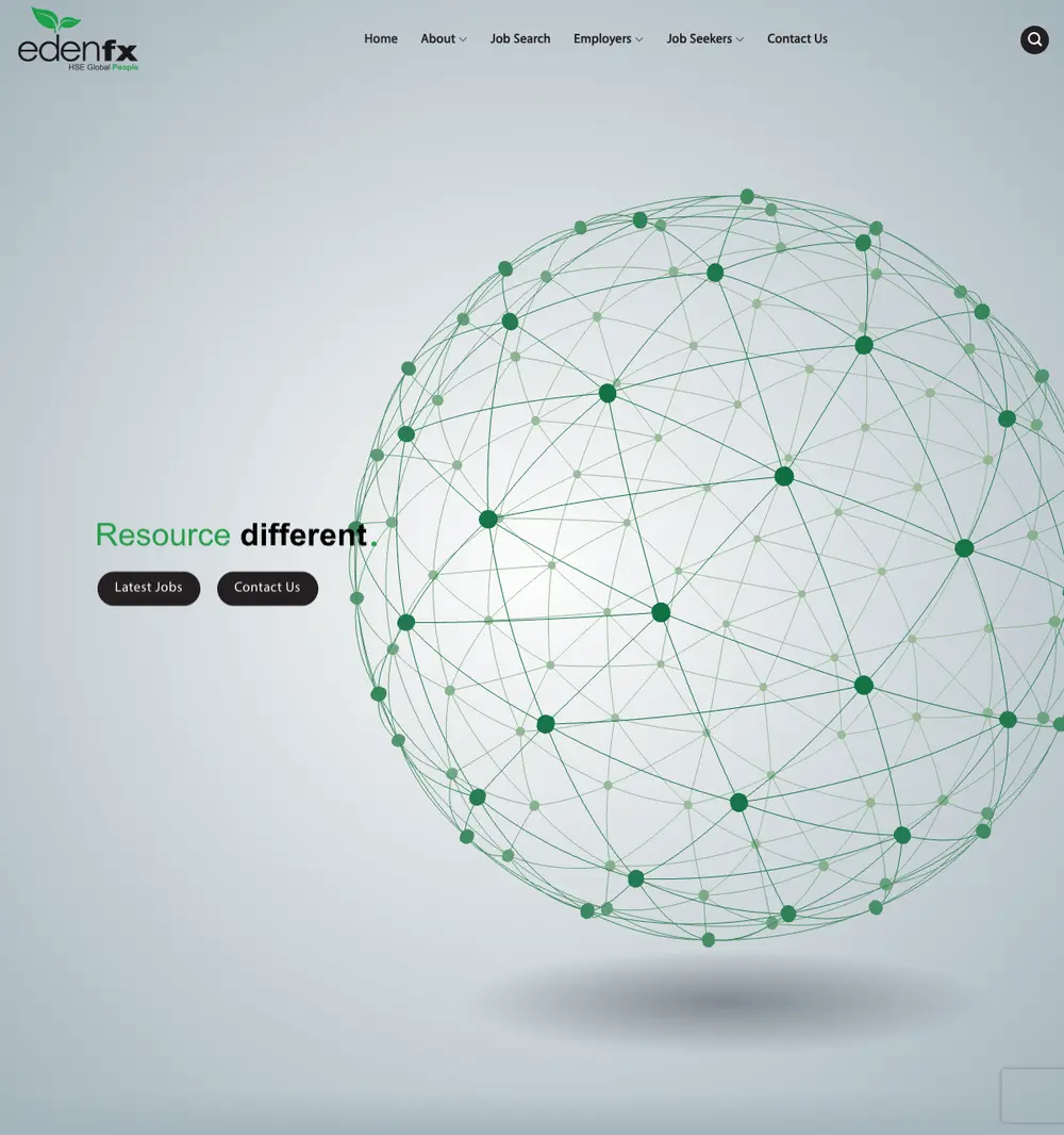 edenfx HSE job board platform screenshot showing job search interface