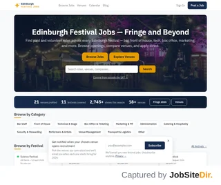 Edinburgh Festival Jobs platform preview