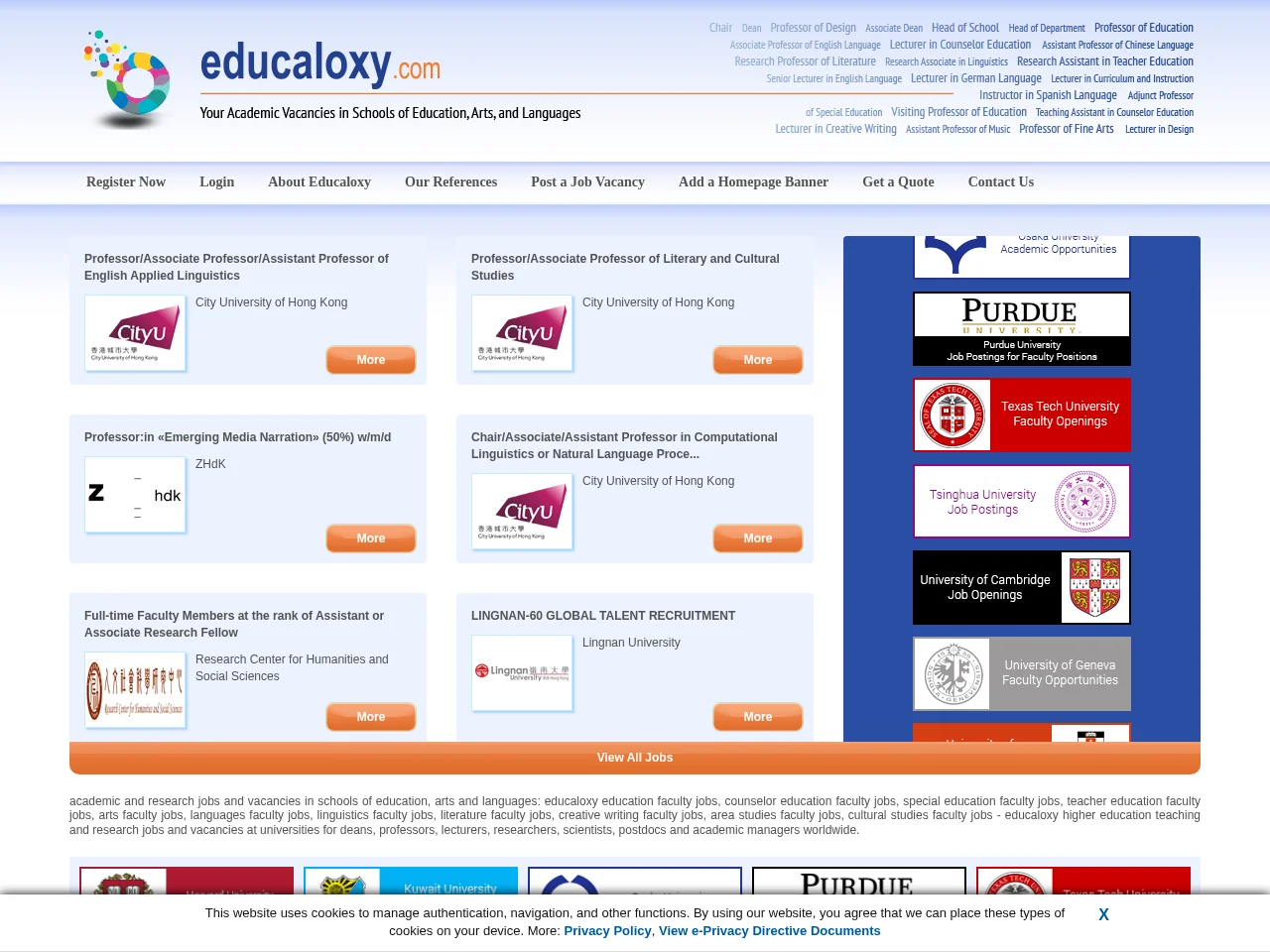 Educaloxy screenshot Educaloxy job board platform screenshot showing job search interface