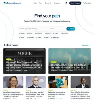 eFinancialCareers platform preview