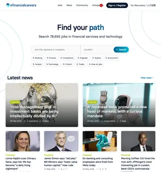 eFinancialCareers HK platform preview