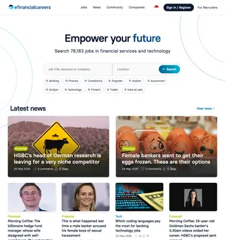 eFinancialCareers platform preview