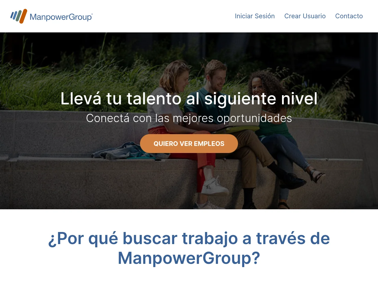 Manpower - Home job board platform screenshot showing job search interface