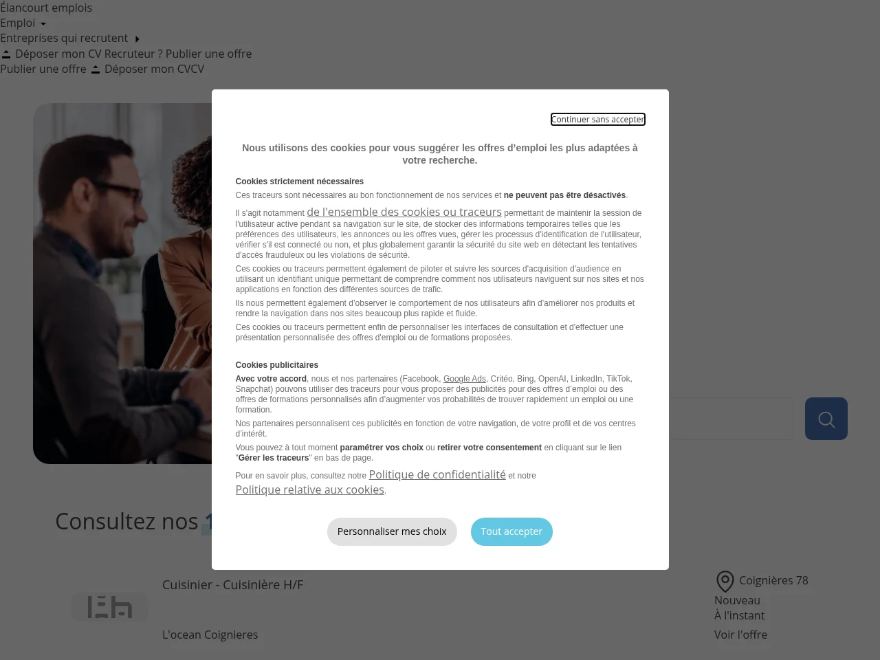 Élancourt Emplois website screenshot