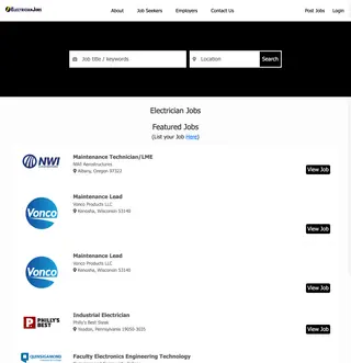 ElectricianJobs.com platform preview