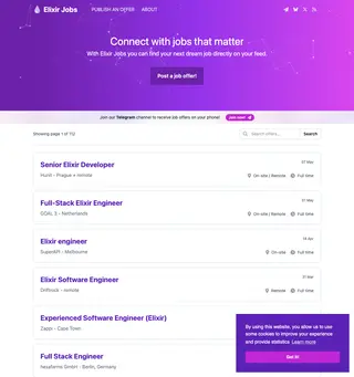 Elixir Jobs platform preview