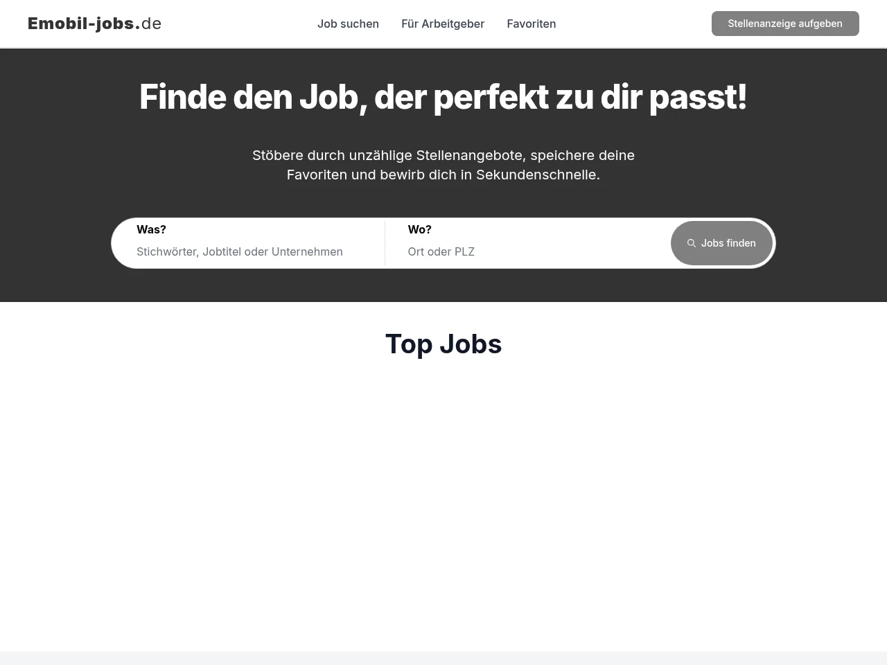 emobil-jobs.de website screenshot