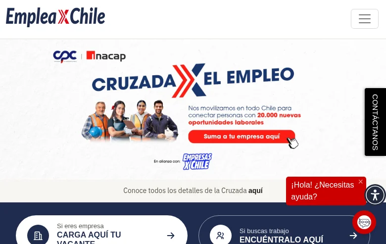 Emplea X Chile screenshot Emplea X Chile job board platform screenshot showing job search interface