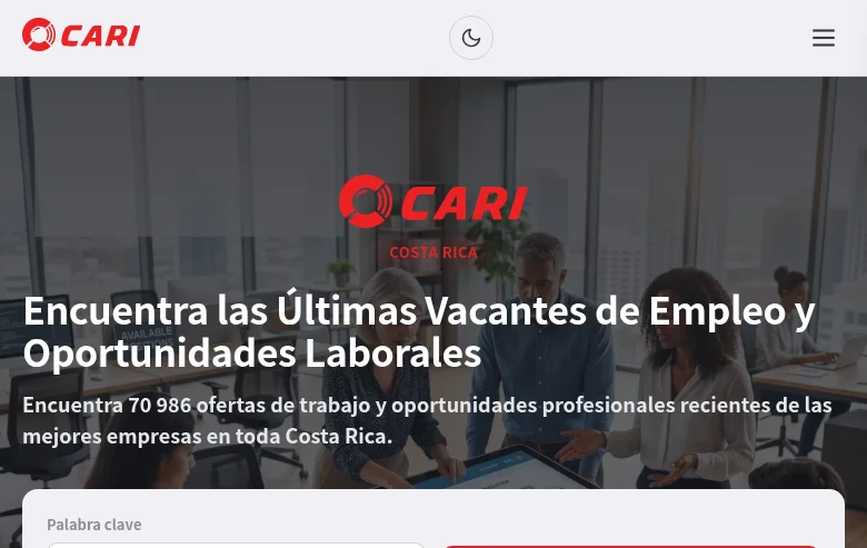 empleo.cari.co.cr screenshot empleo.cari.co.cr job board platform screenshot showing job search interface
