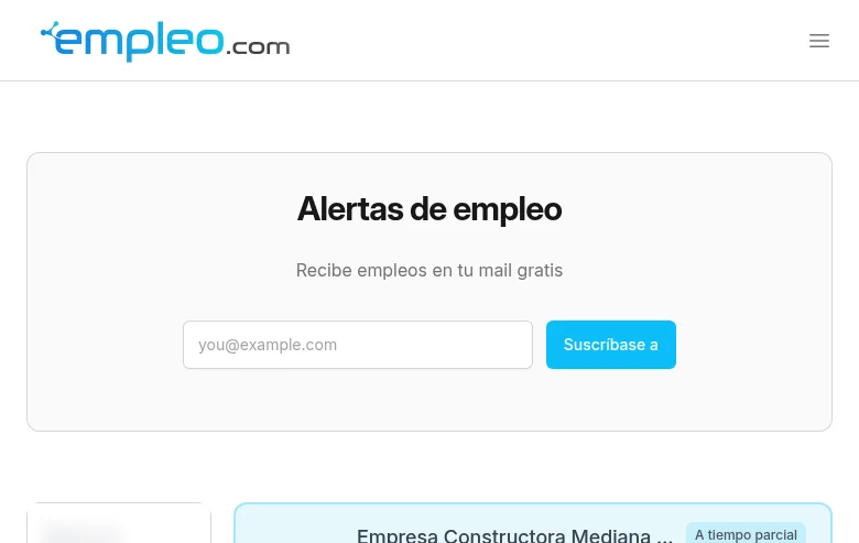Empleo.com job board platform screenshot showing job search interface