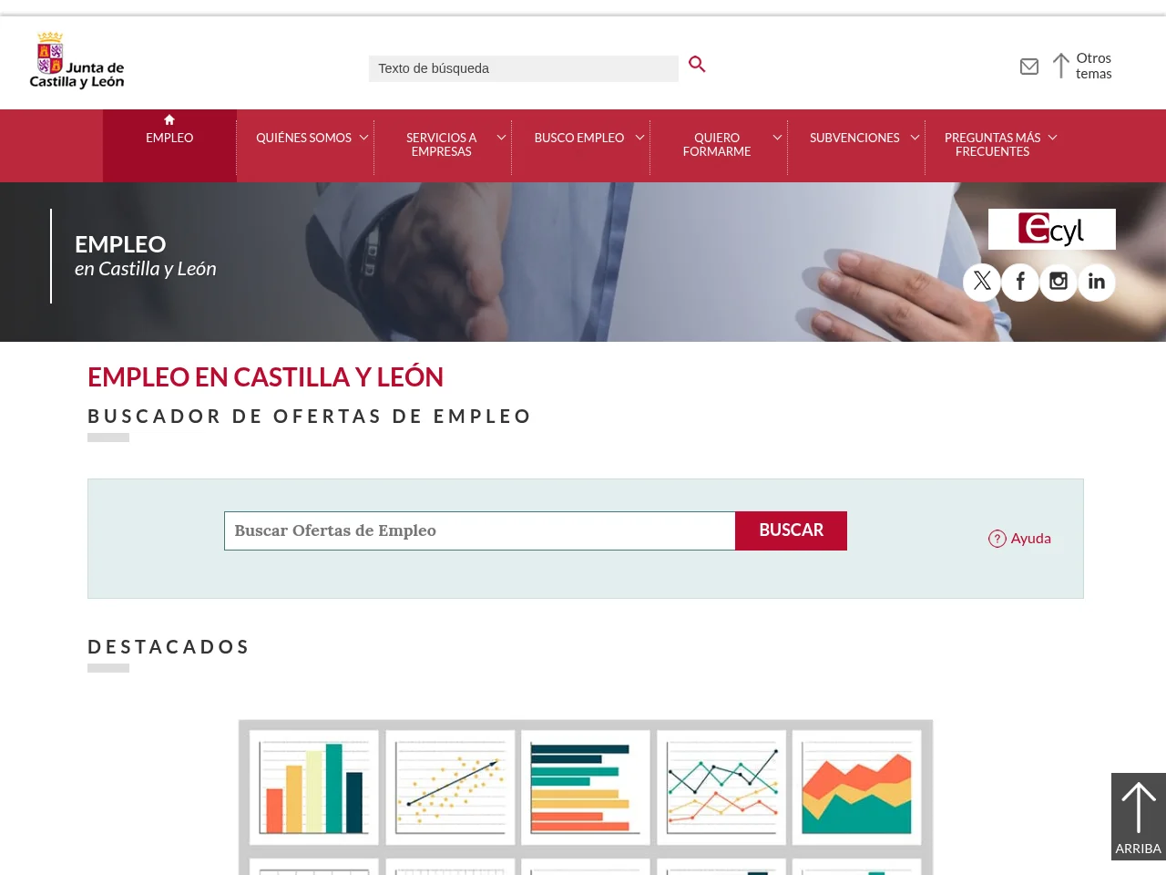 Empleo en Castilla y León screenshot Empleo en Castilla y León job board platform screenshot showing job search interface