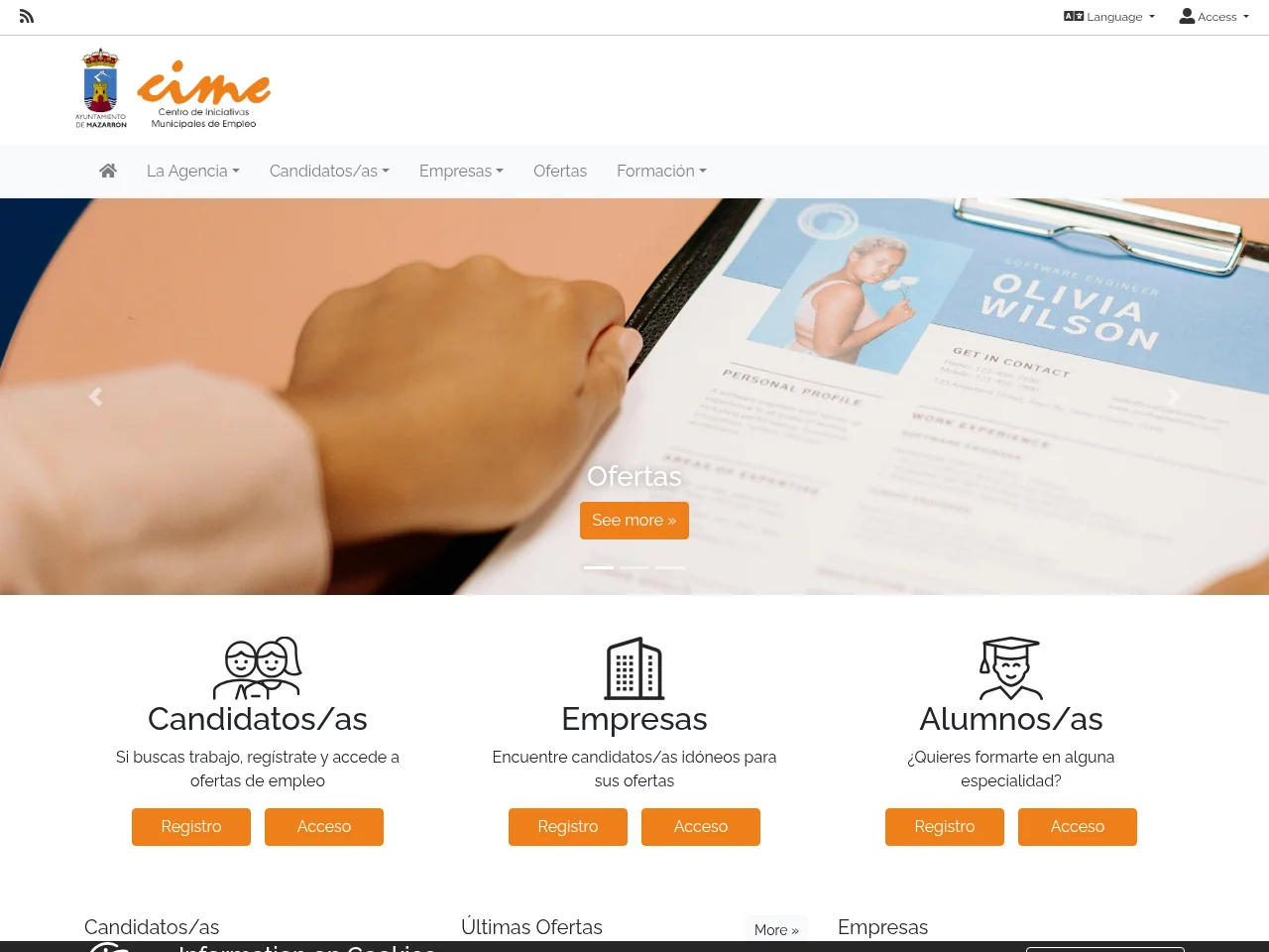 Portal de Empleo del Ayuntamiento de Mazarrón website screenshot