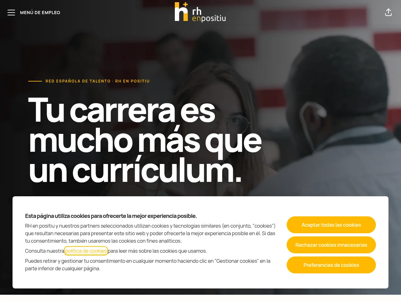 RH en positiu job board platform screenshot showing job search interface
