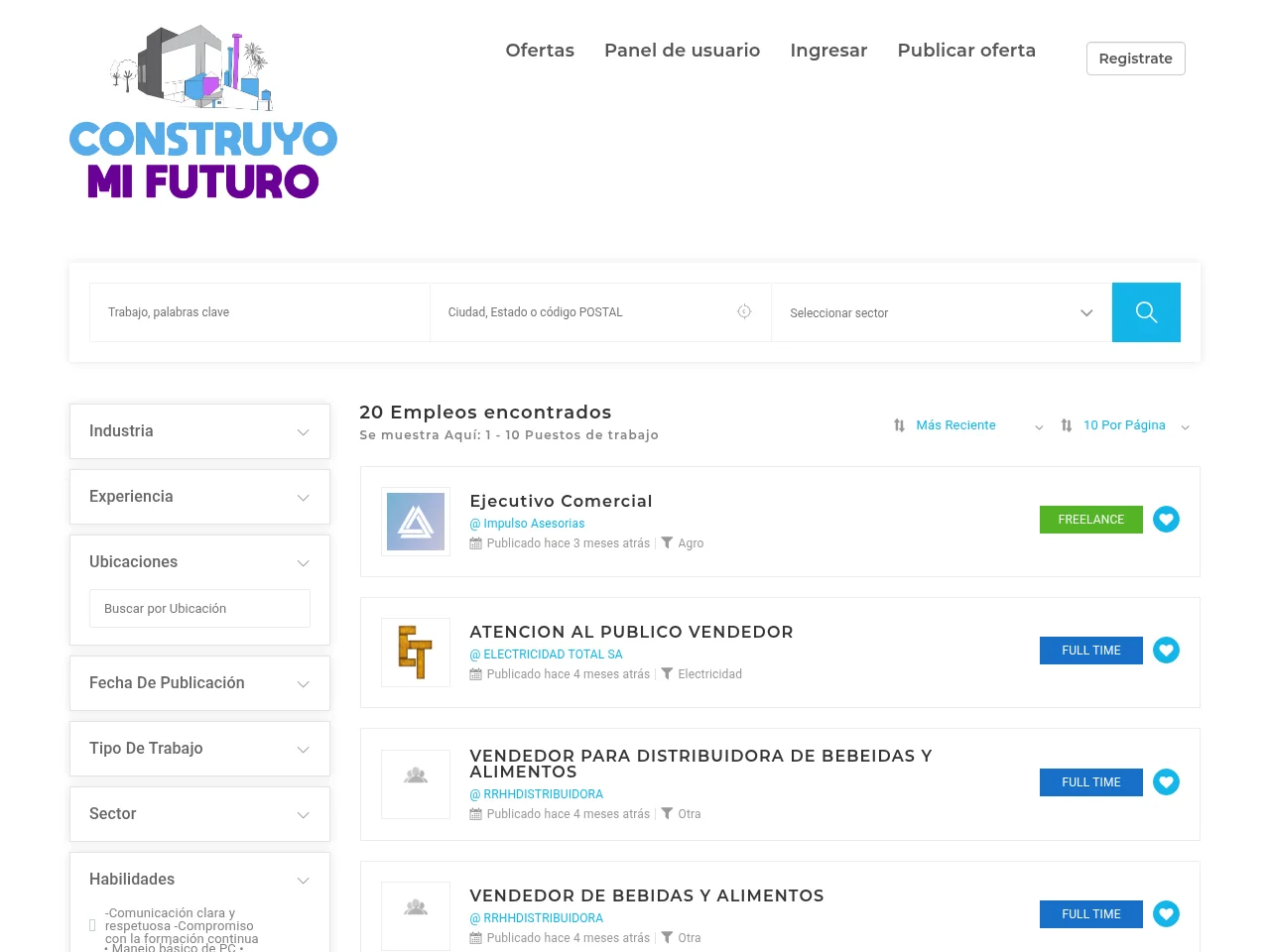 Portal de empleos – Municipalidad de Salto screenshot Portal de empleos – Municipalidad de Salto job board platform screenshot showing job search interface