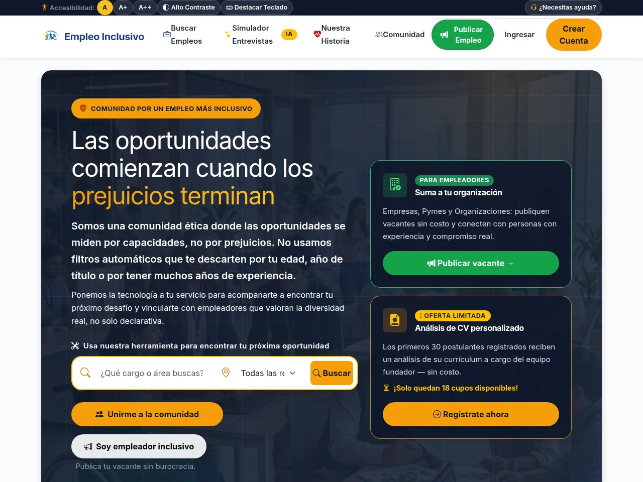 Empleo Inclusivo website screenshot