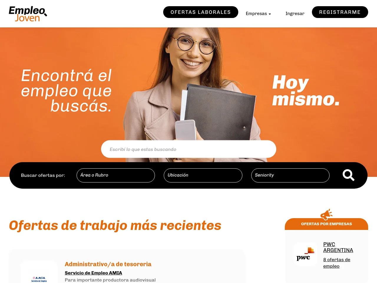 Empleo Joven screenshot Empleo Joven job board platform screenshot showing job search interface