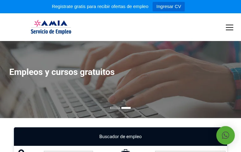 Servicio de Empleo AMIA screenshot Servicio de Empleo AMIA job board platform screenshot showing job search interface