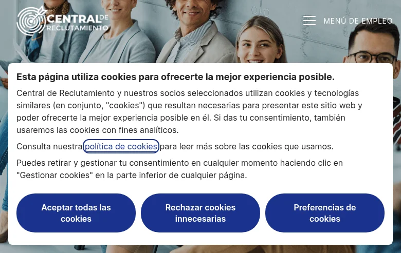 Central de Reclutamiento screenshot Central de Reclutamiento job board platform screenshot showing job search interface