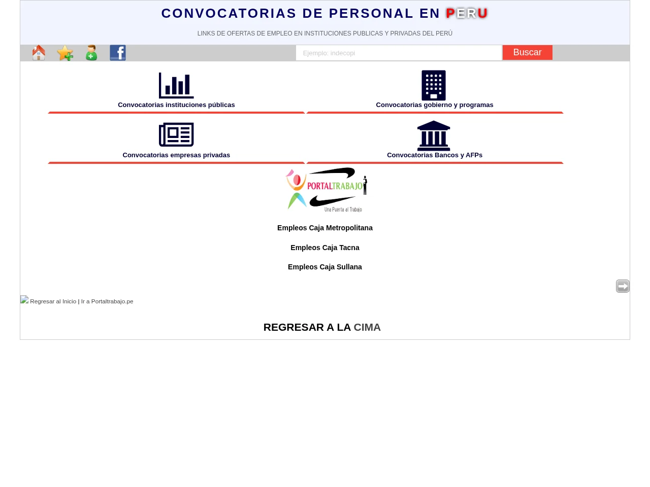 Portaltrabajo job board platform screenshot showing job search interface