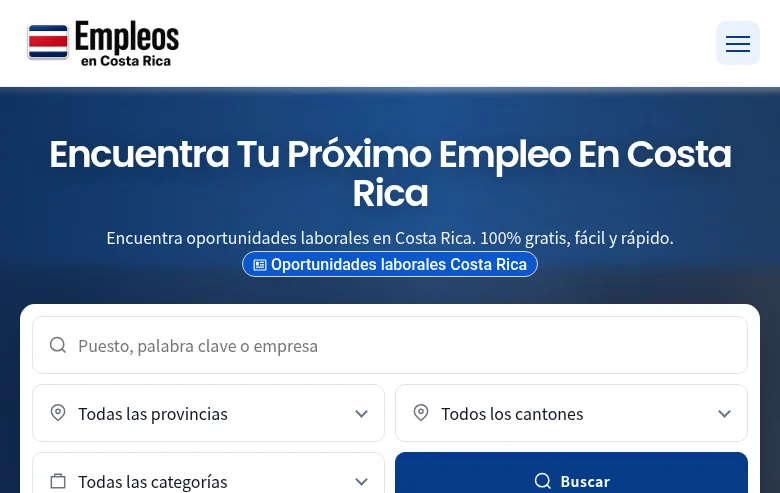 Empleos En Costa Rica screenshot Empleos En Costa Rica job board platform screenshot showing job search interface