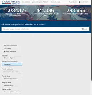 Empleos Públicos platform preview