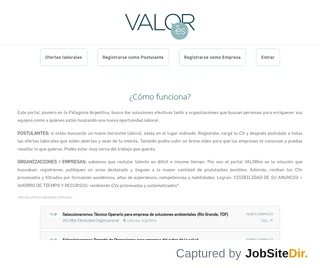 Portal Empleos VALORes platform preview