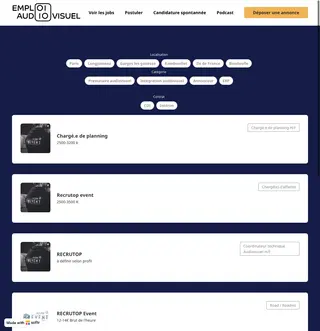 Emploi Audiovisuel platform preview