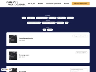 Emploi Audiovisuel platform preview
