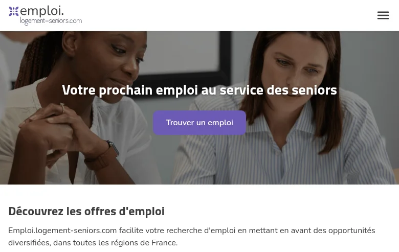 Emploi.logement-seniors.com screenshot Emploi.logement-seniors.com job board platform screenshot showing job search interface