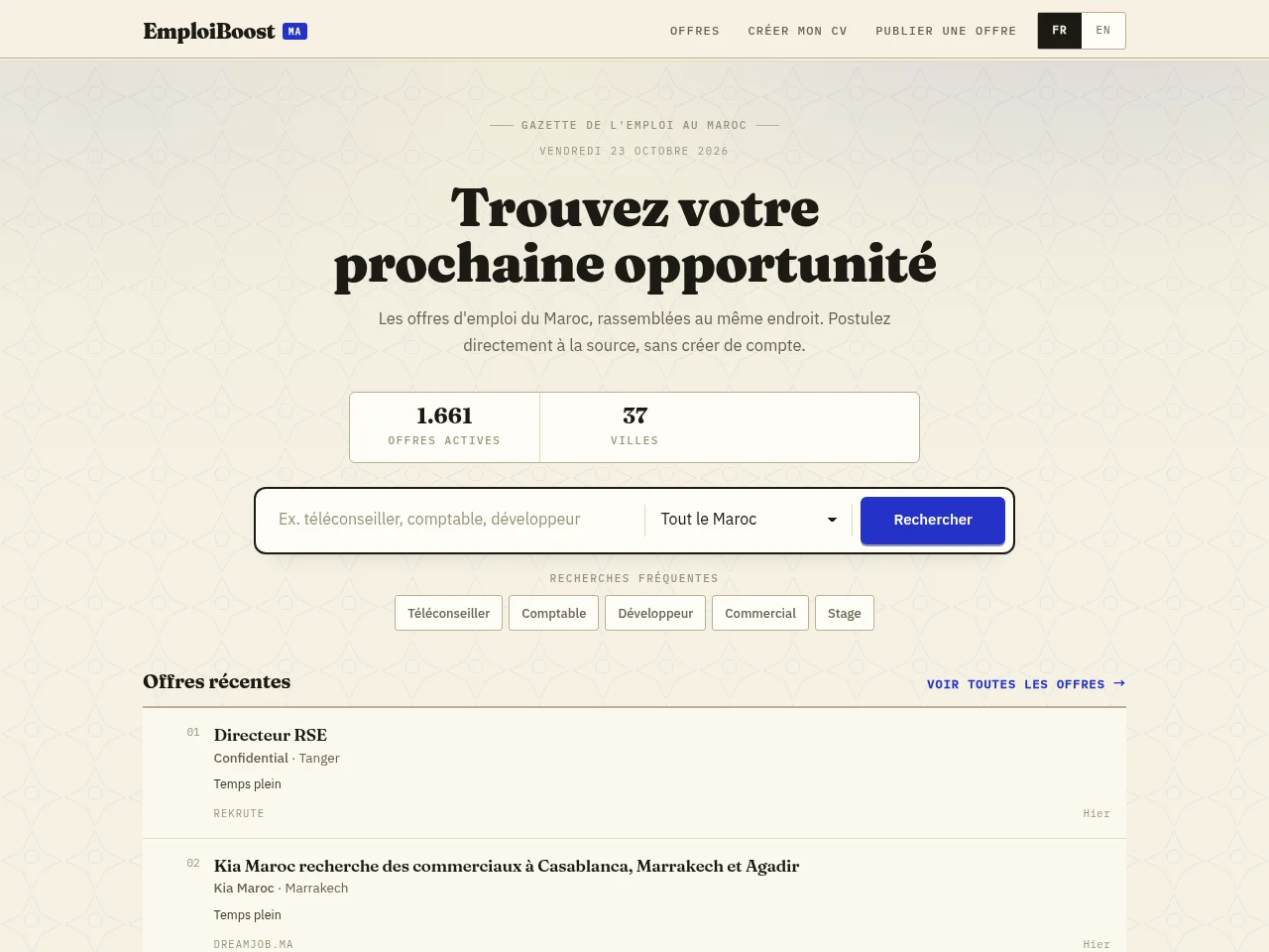EmploiBoost screenshot EmploiBoost website screenshot