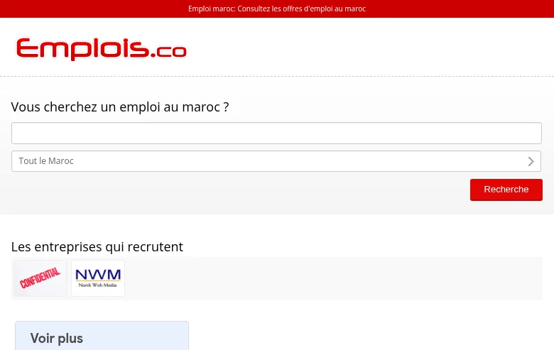 Emplois.co screenshot Emplois.co job board platform screenshot showing job search interface