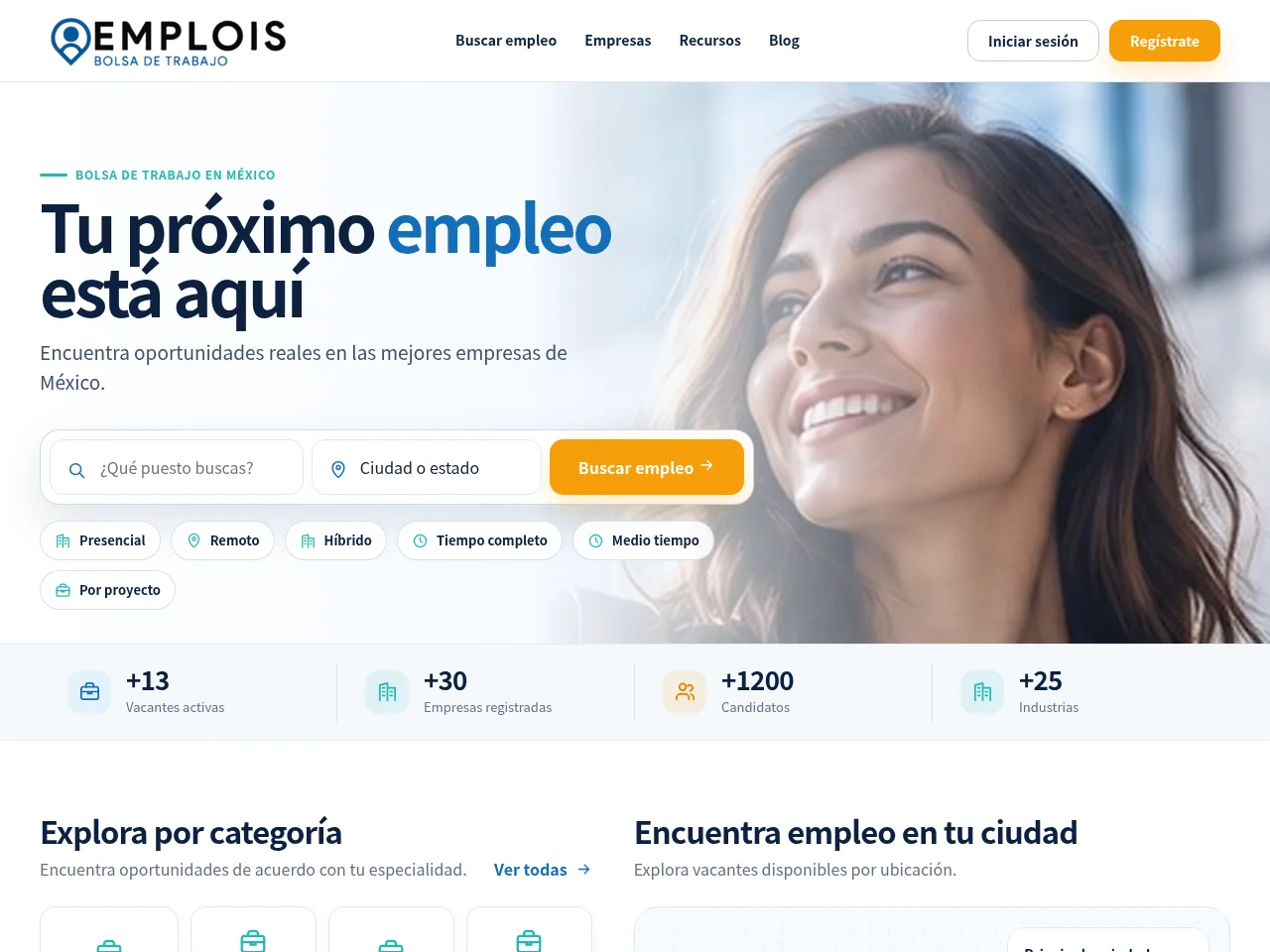 Emplois website screenshot