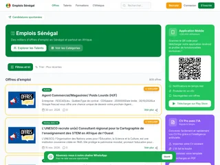 Emplois Sénégal platform preview