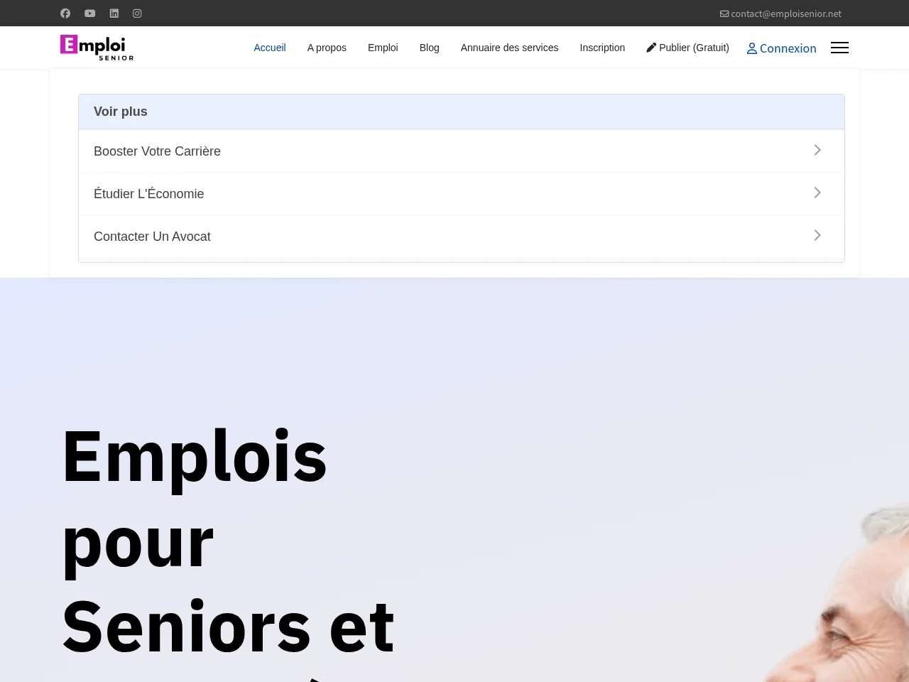 Emploisenior.Net screenshot Emploisenior.Net job board platform screenshot showing job search interface