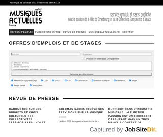 Emplois Musiques Actuelles platform preview Emplois Musiques Actuelles platform preview