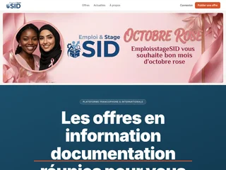 Emplois & Stages SID platform preview Emplois & Stages SID platform preview