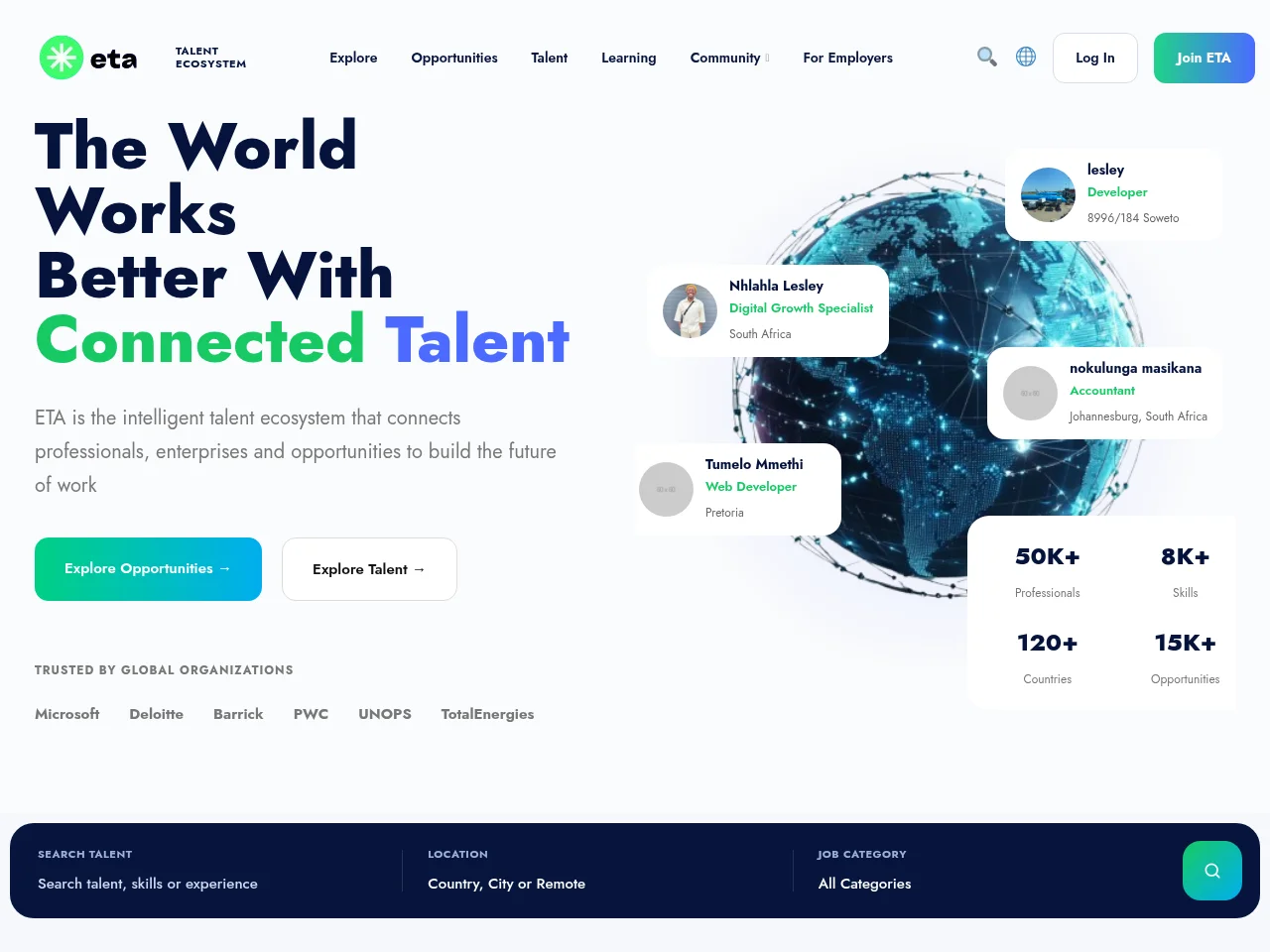 Employable Talent Africa website screenshot