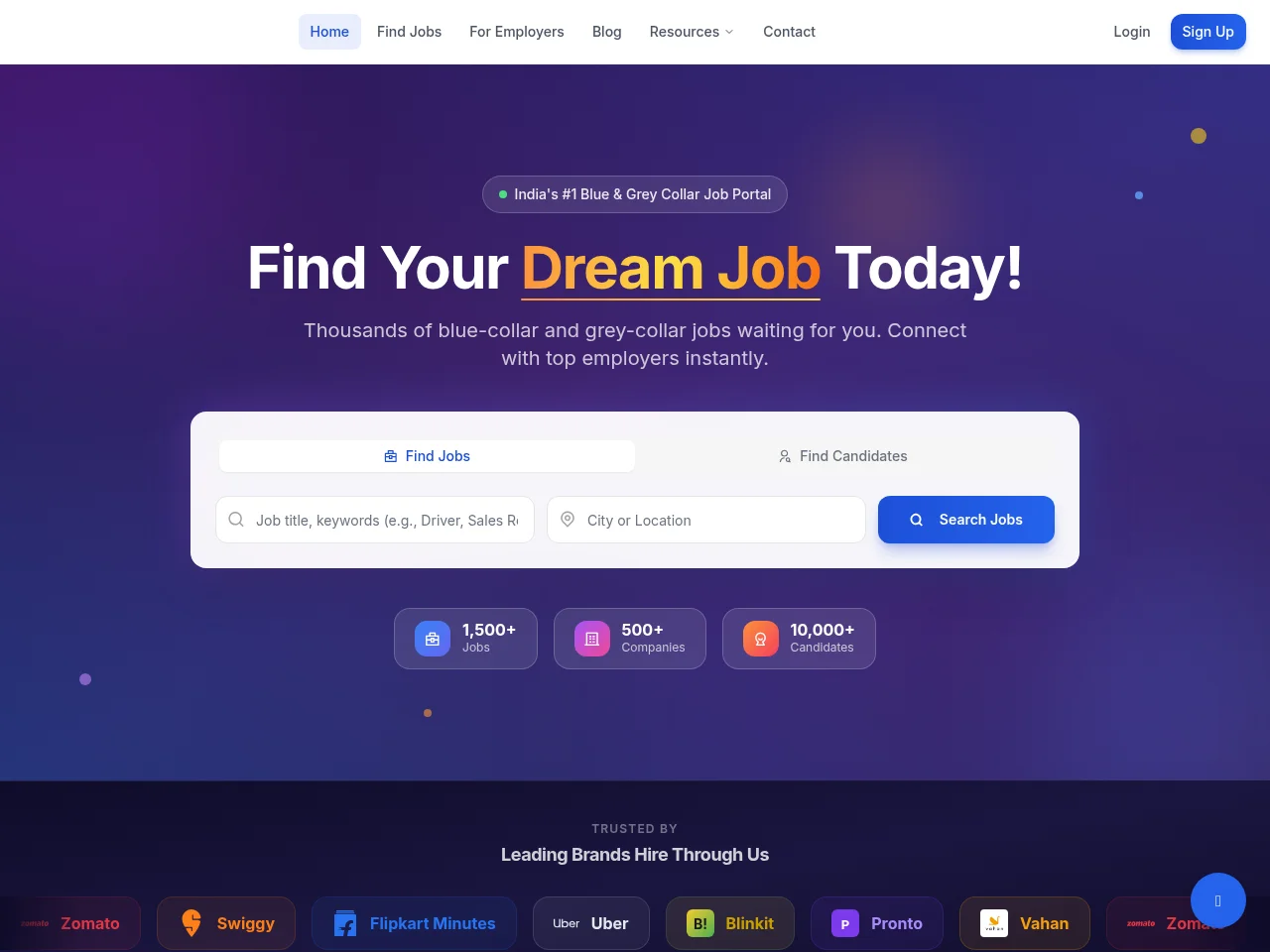 EmployeeKart screenshot EmployeeKart job board platform screenshot showing job search interface