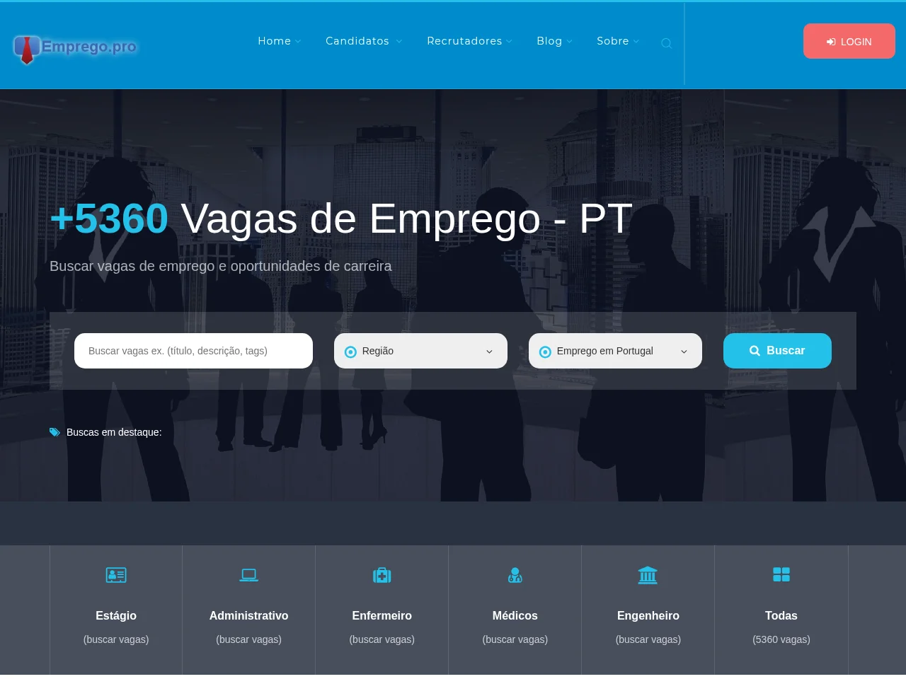 Emprego Pro screenshot Emprego Pro job board platform screenshot showing job search interface