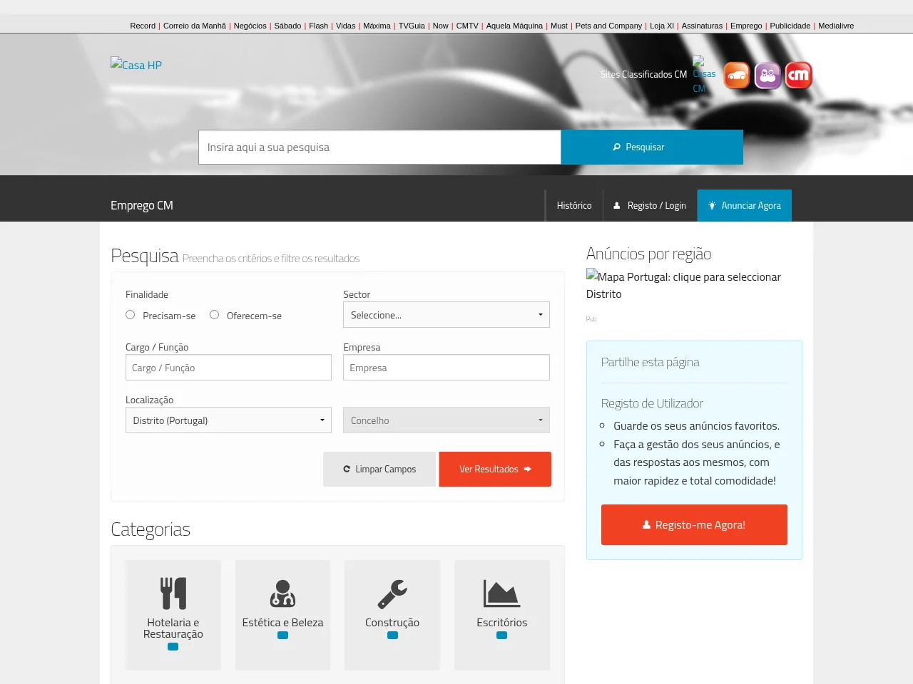 EmpregoCM website screenshot