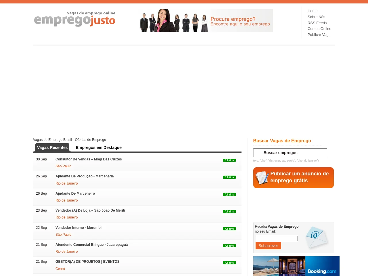 Emprego Justo screenshot Emprego Justo job board platform screenshot showing job search interface