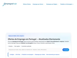 Empregos Hoje platform preview Empregos Hoje platform preview