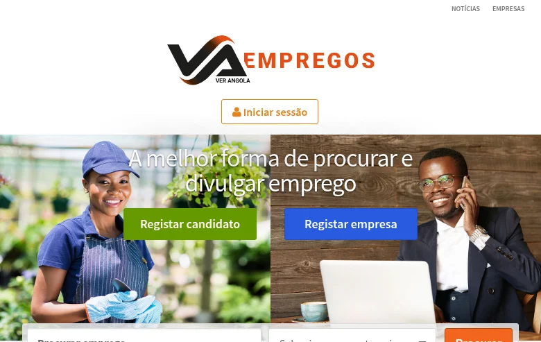 VerAngola Empregos screenshot VerAngola Empregos job board platform screenshot showing job search interface
