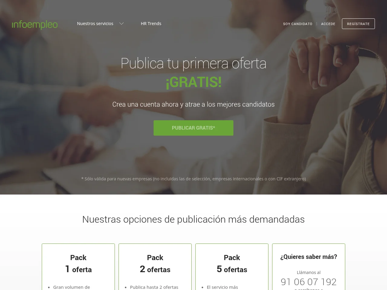 Infoempleo screenshot Infoempleo job board platform screenshot showing job search interface