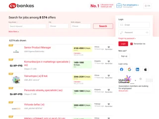 CVbankas.lt platform preview