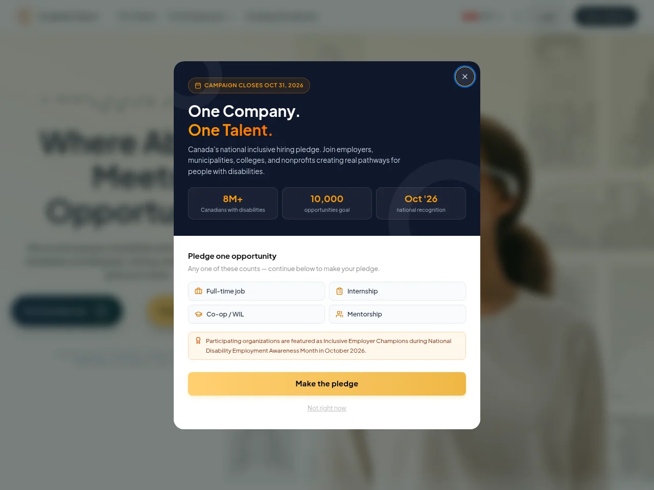 Enabled Talent job board platform screenshot showing job search interface