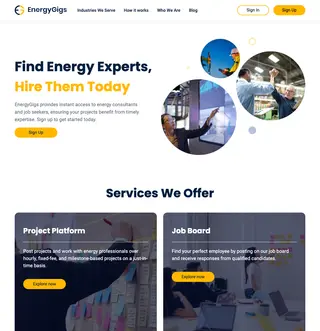 EnergyGigs platform preview