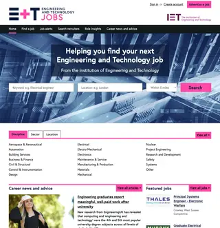 IET Engineering and Technology Jobs platform preview